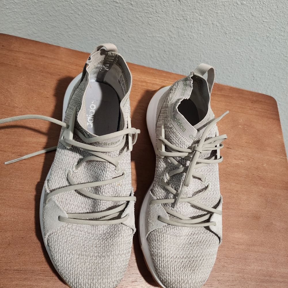 Gray and Tan Athletic Sneakers